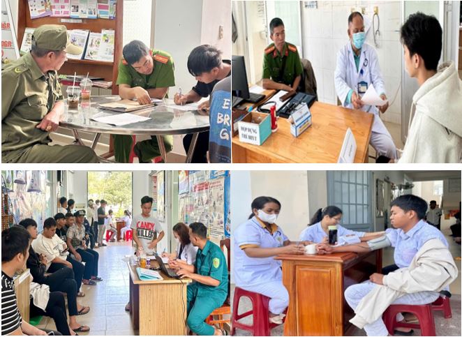 Công an xã Tân Hội tham gia khám sơ tuyển sức khỏe nghĩa vụ quân sự và tuyển chọn công dân thực hiện nghĩa vụ tham gia Công an nhân dân năm 2026