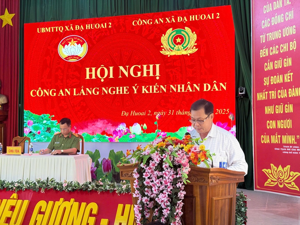 Công an xã Đạ Huoai 2 tổ chức Hội nghị “Công an lắng nghe ý kiến nhân dân”