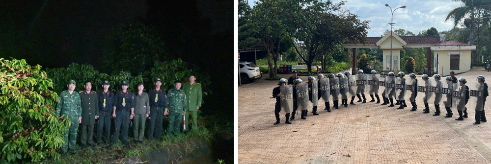 Thắm tình quân dân nơi biên cương, Phòng Cảnh sát cơ động hành quân dã ngoại, chung sức cùng đồng bào xã Quảng Trực