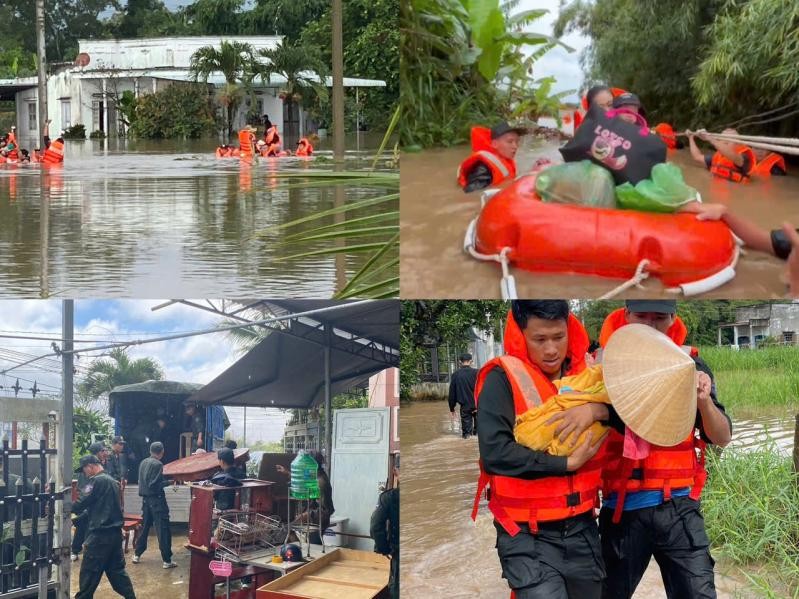 Phòng Cảnh sát cơ động Công an tỉnh Lâm Đồng hỗ trợ Nhân dân ổn định cuộc sống sau lũ