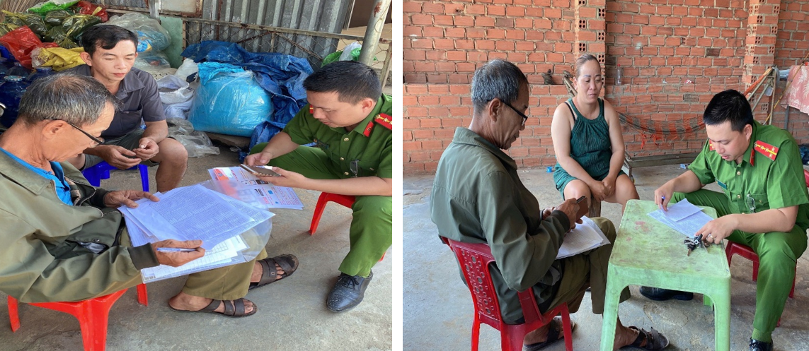 Công an xã Suối Kiết quyết liệt triển khai chiến dịch tổng rà soát, làm sạch dữ liệu đăng ký phương tiện giao thông, hỗ trợ người dân sử dụng ứng dụng VNeTraffic