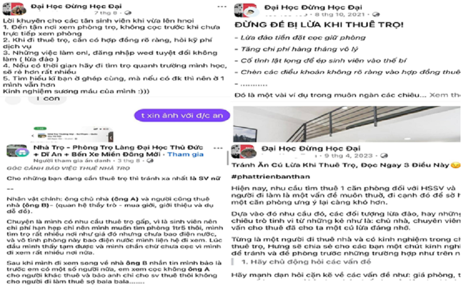 Các tin cho thuê nhà, phòng trọ giá rẻ trên mạng xã hội tiềm ẩn nhiều rủi ro lừa đảo